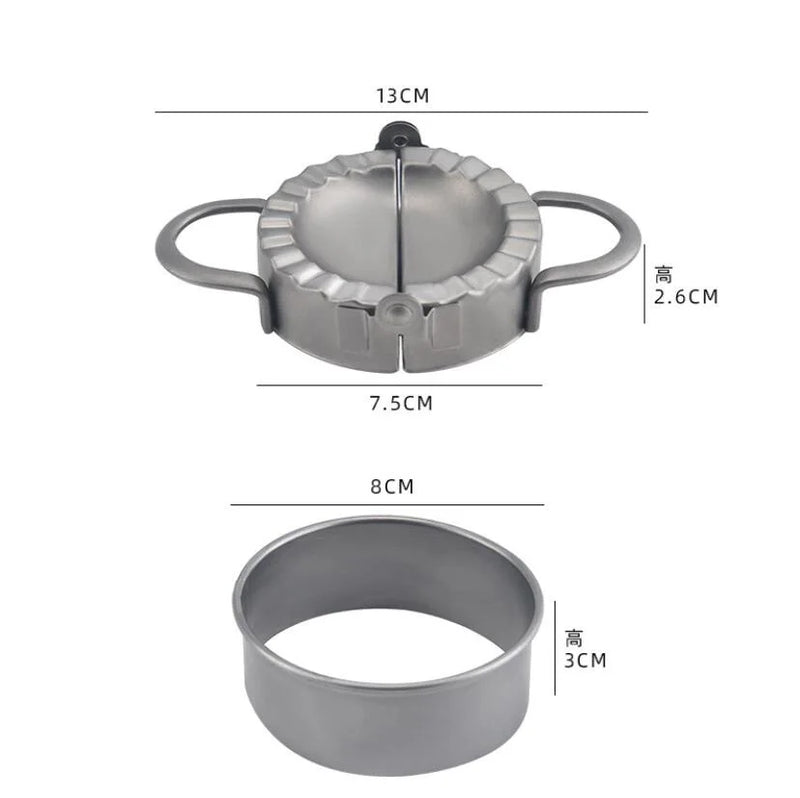 2Pcs/Set Dumpling Maker Aço Inoxidável Cortador de Massa Ecológico Torta Ravioli