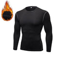 Roupa interior térmica Fina Fleece Elastic Compressão Fitness Para Inverno Sportswear