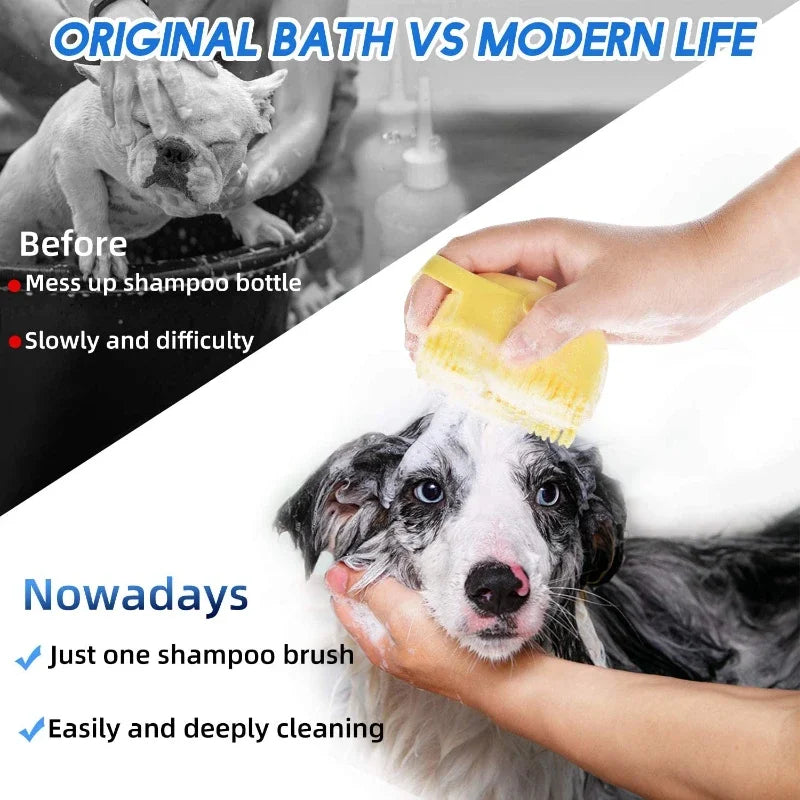 Escova de shampoo para cães de estimação Pente de massagem para gatos Escova de limpeza